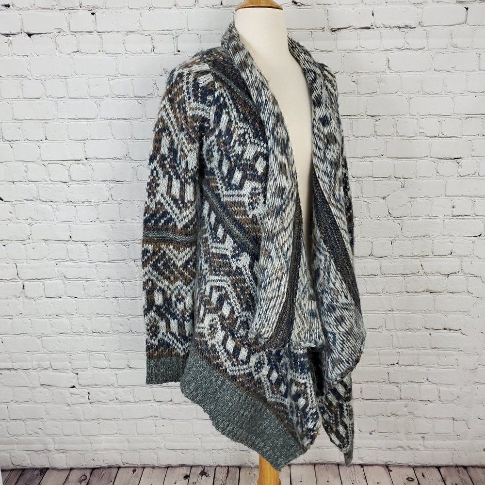 Urban Outfitters Staring at Stars Fair Isle Waterfall Cardigan M - Picture 3 of 8